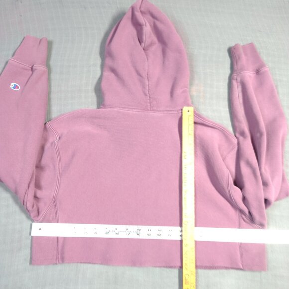 Champion Reverse Weave Hoodie Women's Size Small Pink Purple Cropped Athletic - Picture 9 of 11
